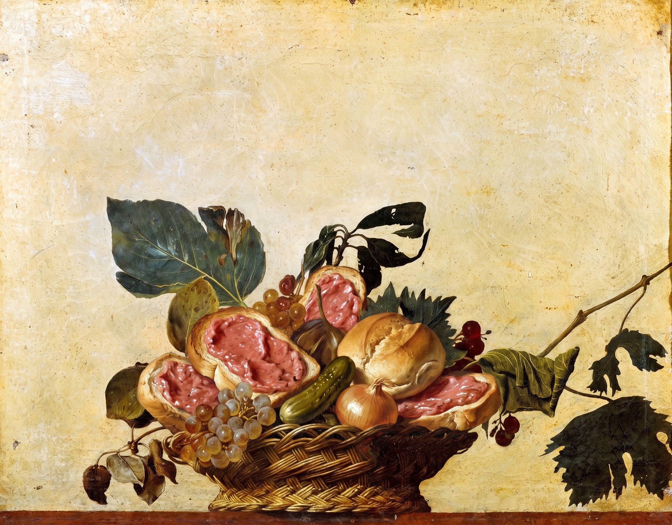 Mand met beleg, naar Caravaggio, ca. 1599