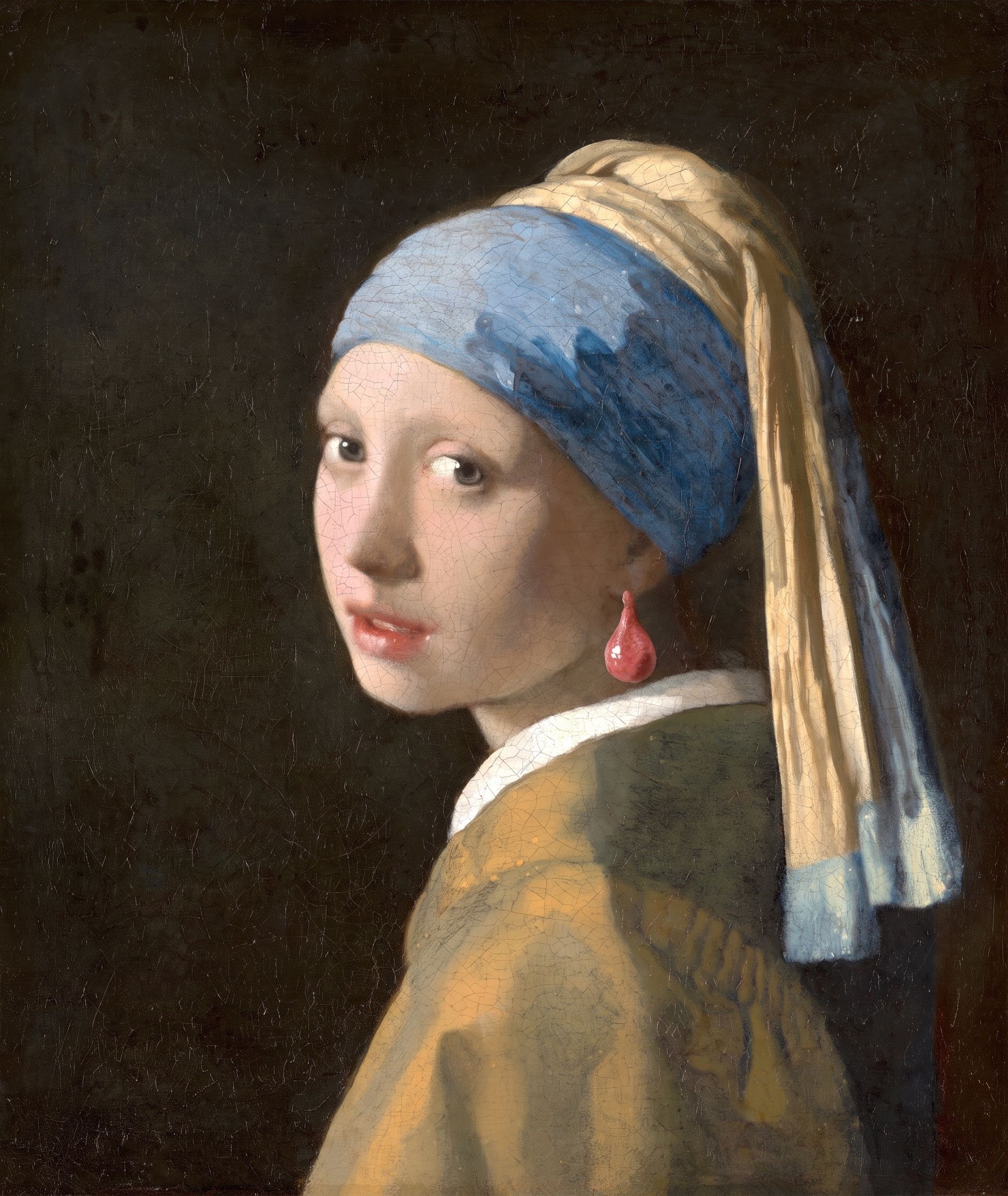 Meisje met de filetoorbel, naar Johannes Vermeer, ca. 1665